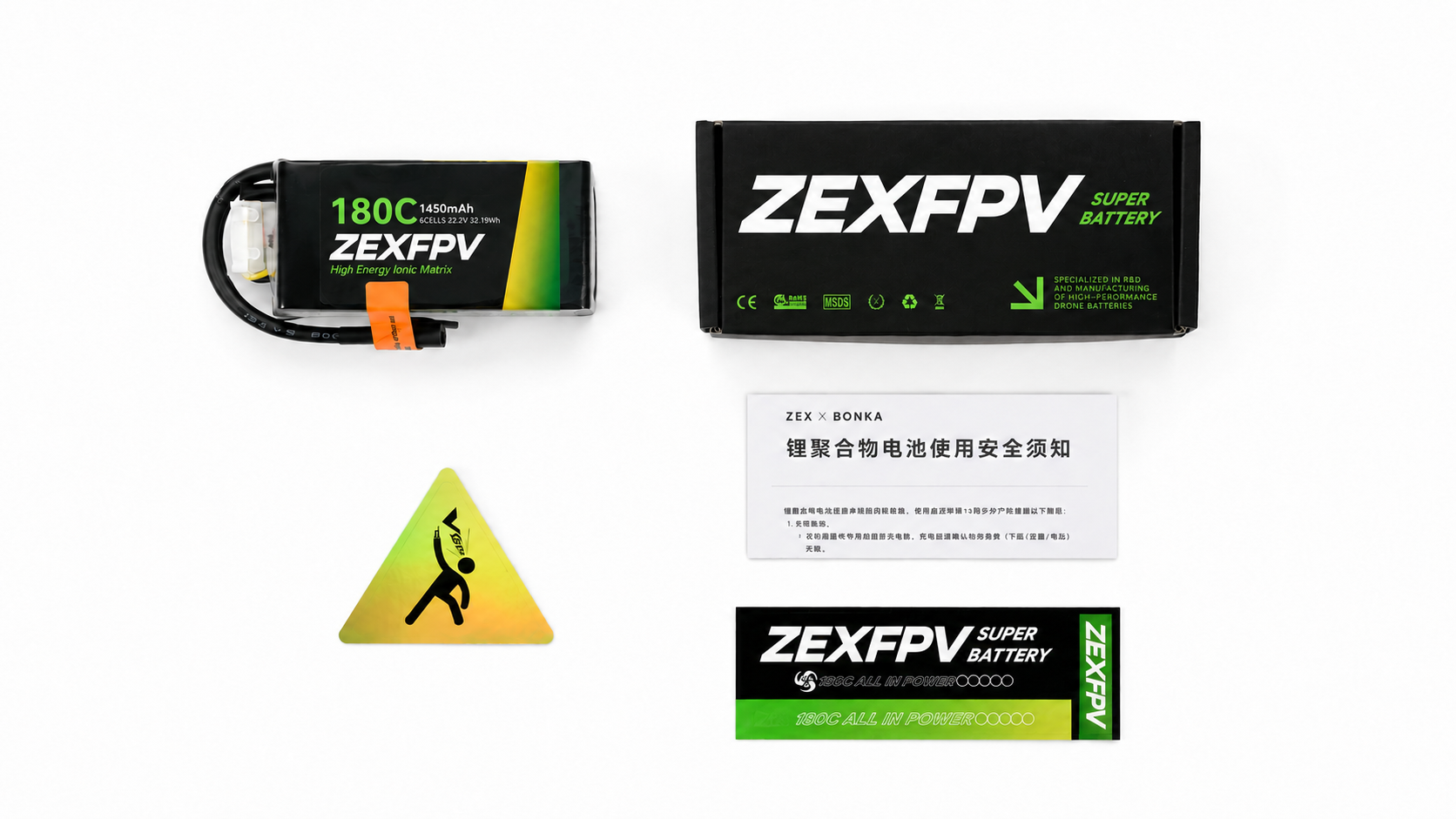 ZEXFPV 6S 22.2V 180C FPV Lipo Battery